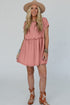 Corded Texture Frill Hem Pocketed Swing Mini Dress